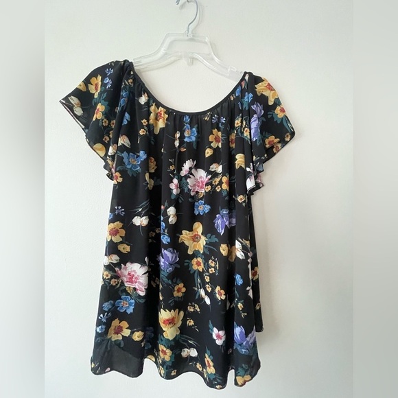 Philosophy Floral Print Blouse Fluter Sleeve Loose Fit Spring Whimsical Size L - Picture 4 of 9